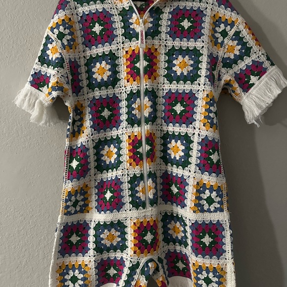 Onepiece Multicolor Crochet Jumpsuit - Picture 2 of 9